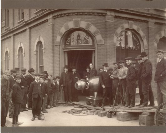 Bringing the safe into the new first dakota location in yankton in 1875