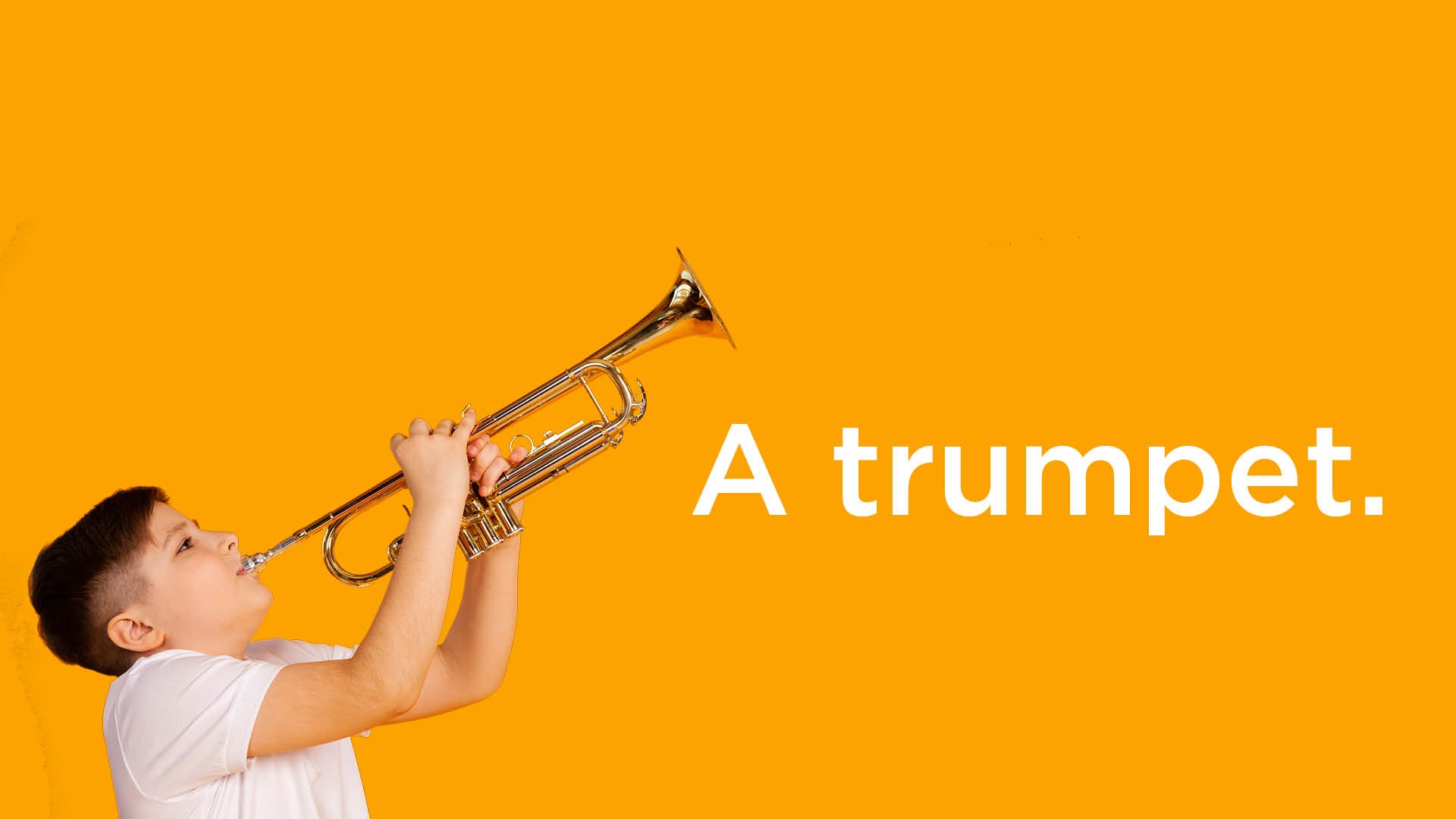 Boy playing a trumpet